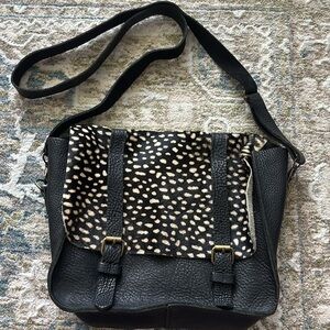 Polka dot cowhide Spanish leather crossbody